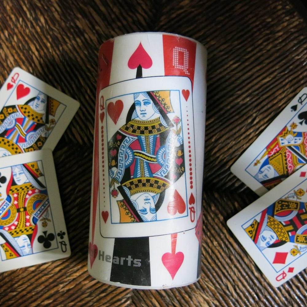 Christmas Queen Of Hearts Candle, Poker Candle,  Red Black Tarot Card Candle